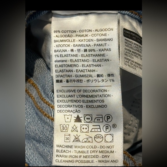 Levi's Wedgie Fit Straight Leg Distressed Raw Hem Jeans - Picture 13 of 14